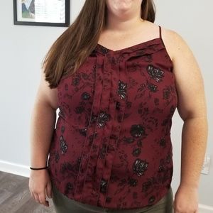 🐻‍❄️ Red and black flower sleeveless shirt